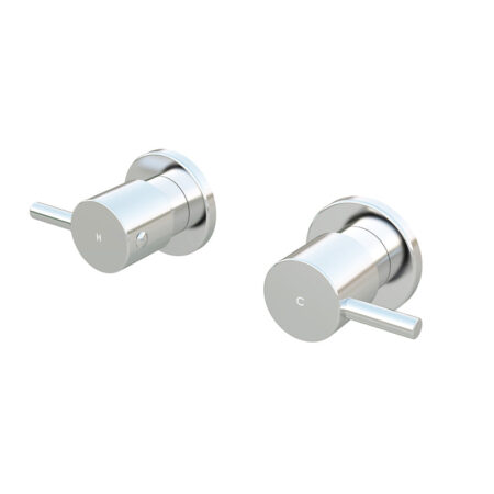 Meir Round Quarter Turn Wall Top Assemblies - Polished Chrome