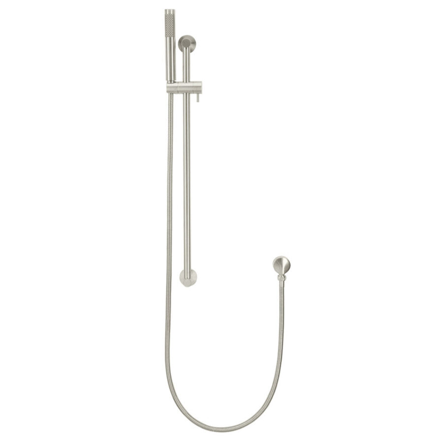 Round Hand Shower on Rail Column - PVD Brushed Nickel