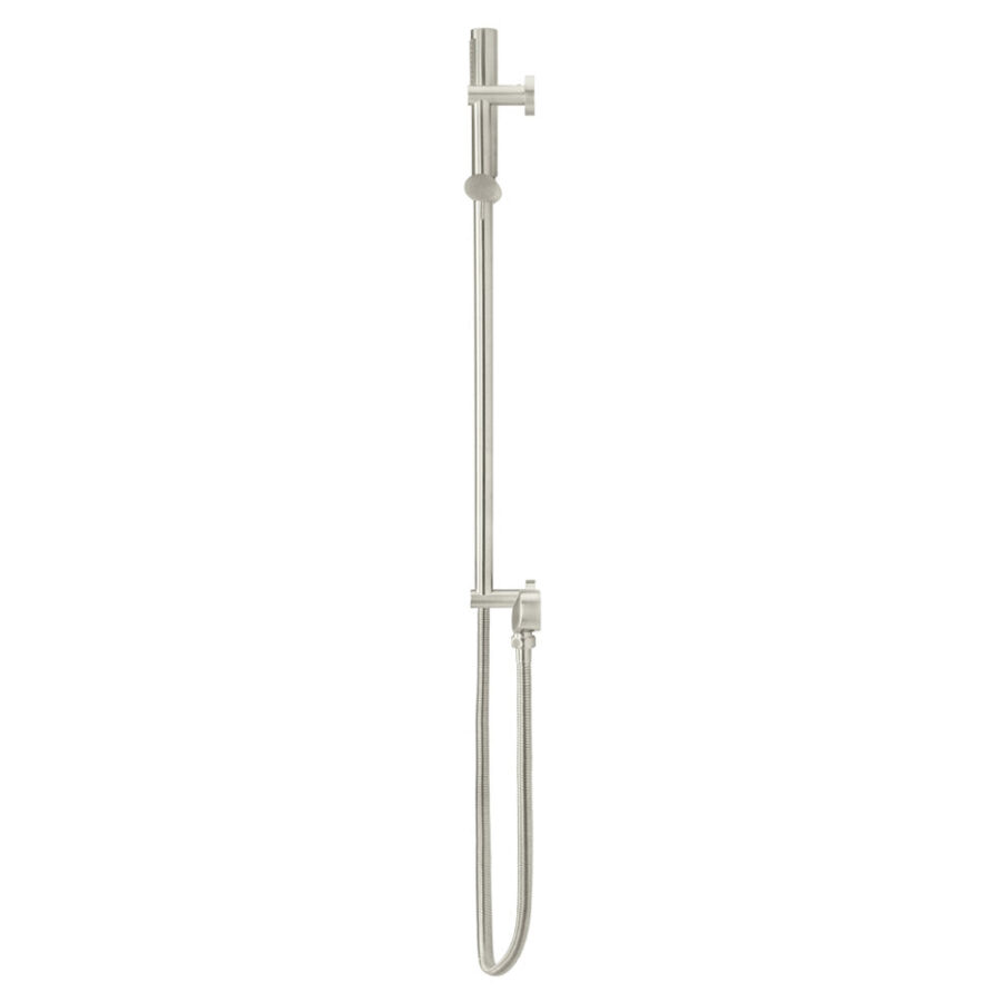 Round Hand Shower on Rail Column - PVD Brushed Nickel