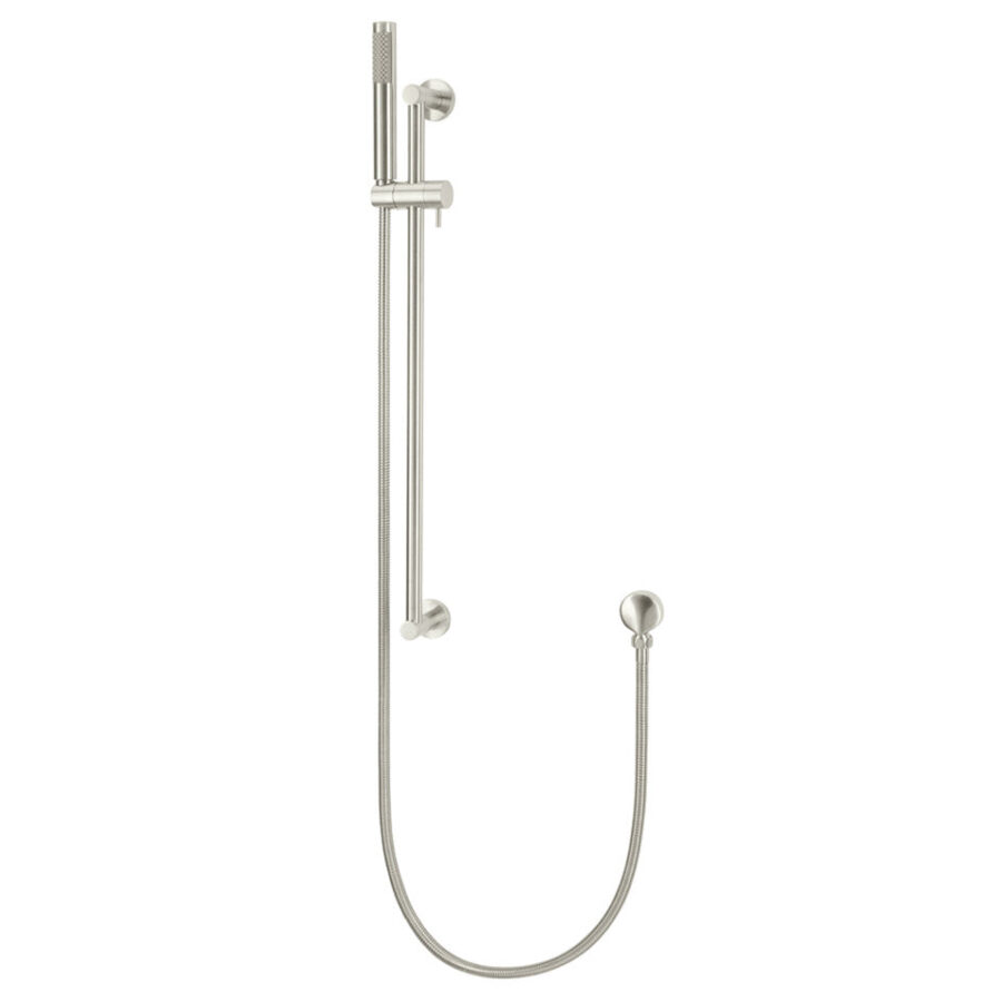 Round Hand Shower on Rail Column - PVD Brushed Nickel