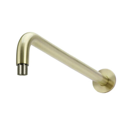 Round Wall Shower Curved Arm 400mm - PDV Tiger Bronze