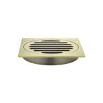 Square Floor Grate Shower Drain 100mm outlet - PVD Tiger Bronze