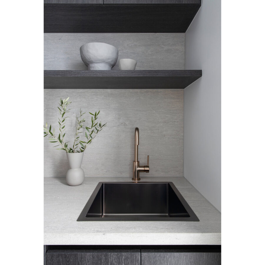 Meir Kitchen Sink - Single Bowl 450 x 450 - Gunmetal Black