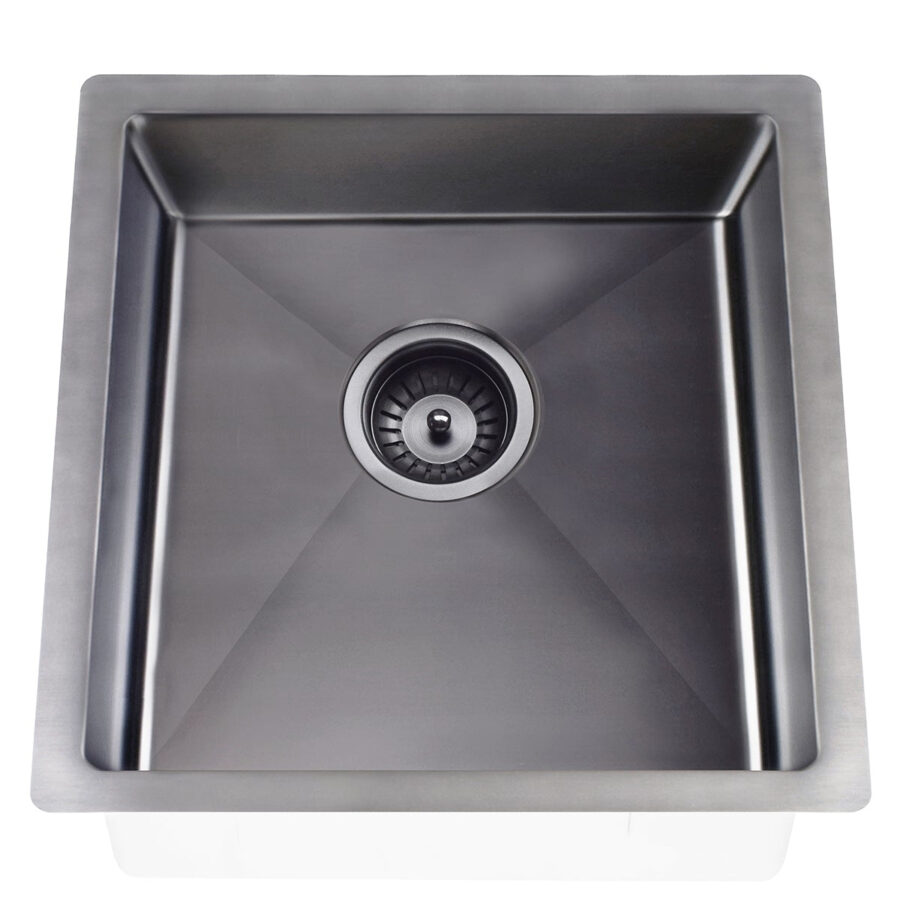 Meir Kitchen Sink - Single Bowl 450 x 450 - Gunmetal Black