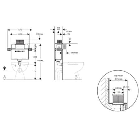Geberit Kappa Low-Level Concealed Cistern BTW