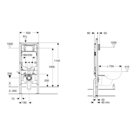 Geberit Sigma 8 Concealed Cistern Wall Hung